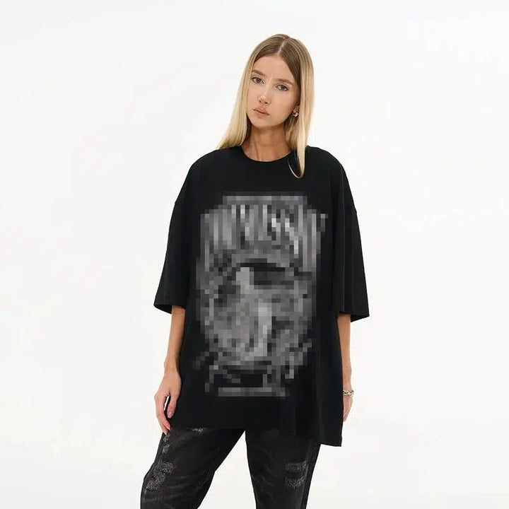 Graphic Print Oversized Pullover
