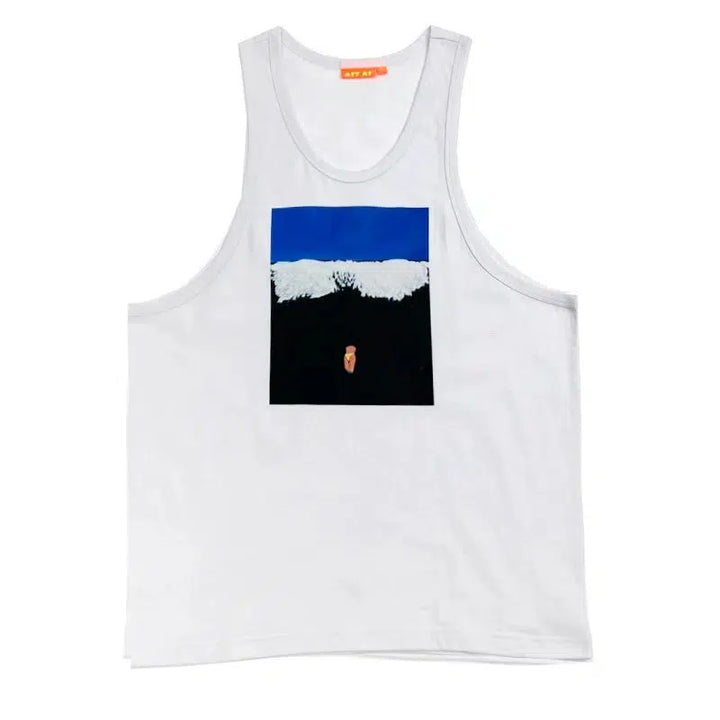 Graphic Print Sleeveless Vest