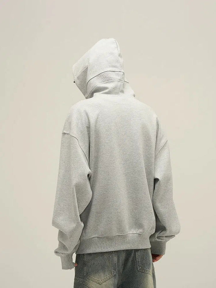 Gray Basic Hooded Sweatshirts