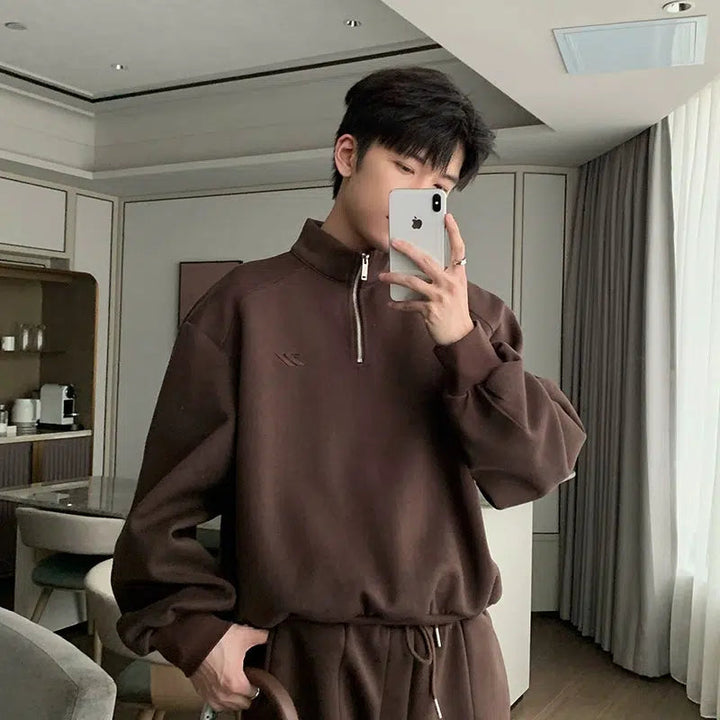 Half-Zip Turtleneck Sport Suit