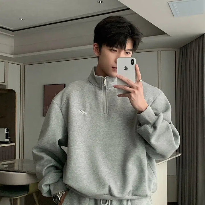 Half-Zip Turtleneck Sport Suit