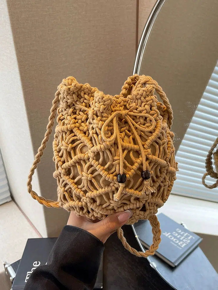 Handmade Crochet Drawstring Bag