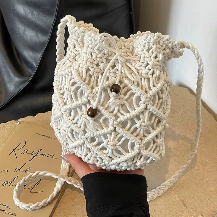 Handmade Crochet Drawstring Bag