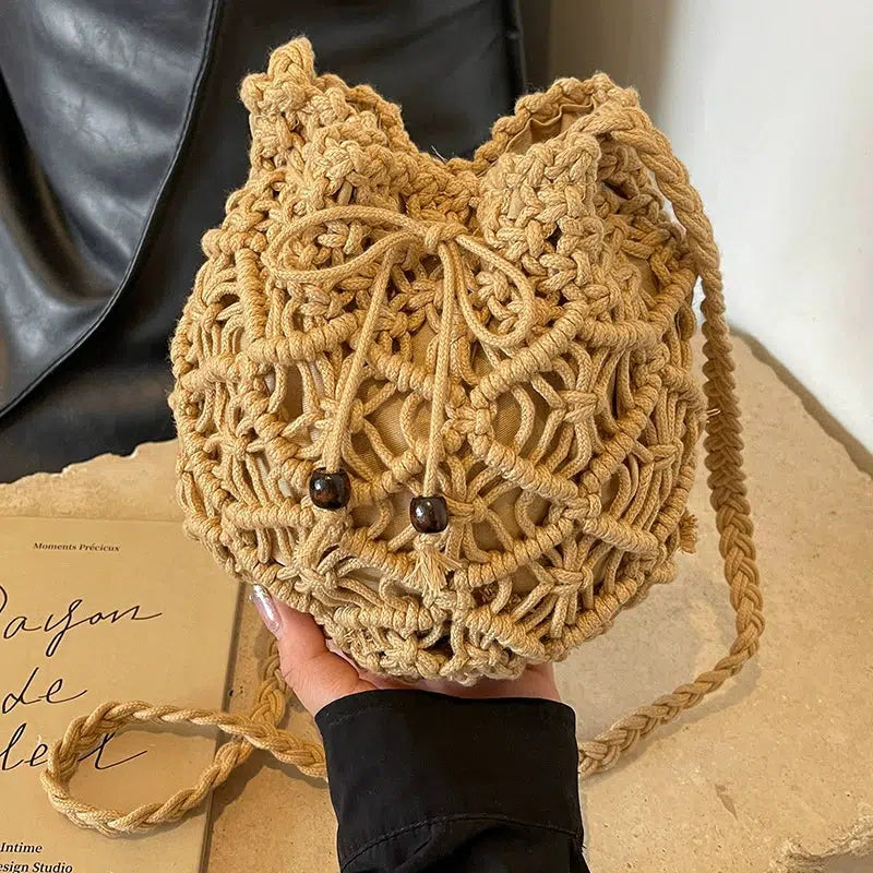 Handmade Crochet Drawstring Bag