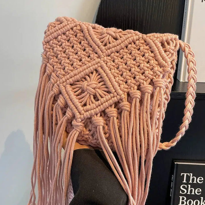 Handmade Macrame Fringe Shoulder Bag