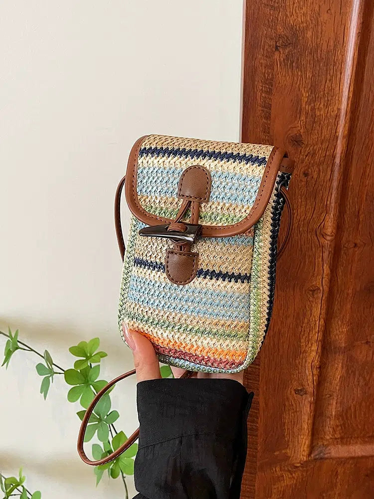 Handwoven Crossbody Mobile Phone Bag