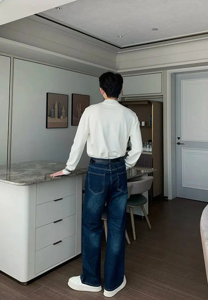 High Waist Straight Leg Jeans