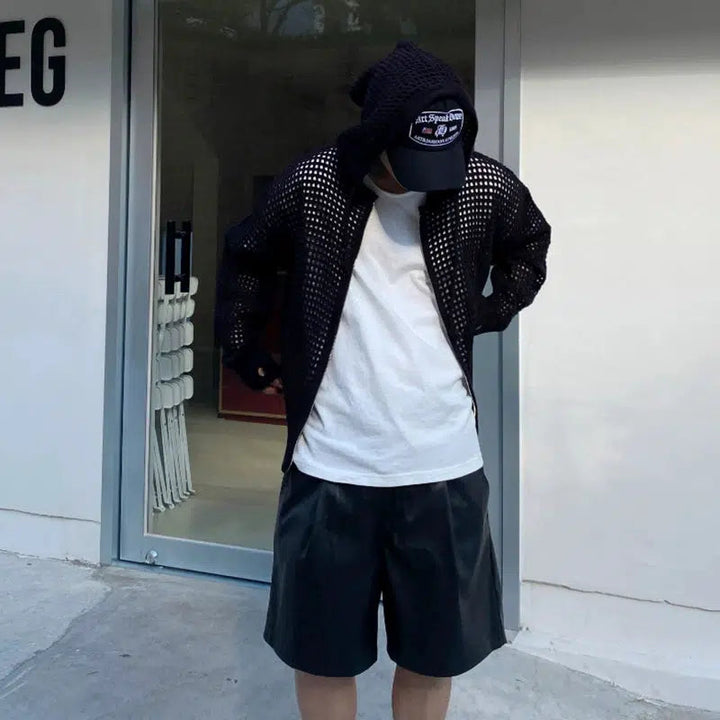 Hollow Hooded Knitted Cardigan