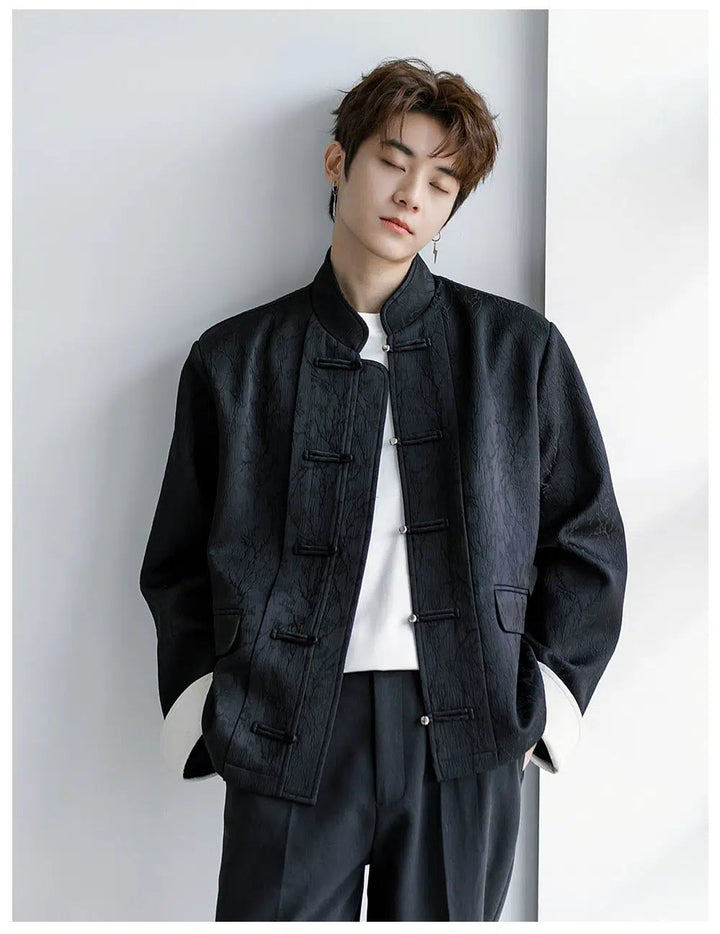Japanese Black Stand-up Collar Jacket