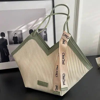 Knotted Embellished Pleated Tote Bag