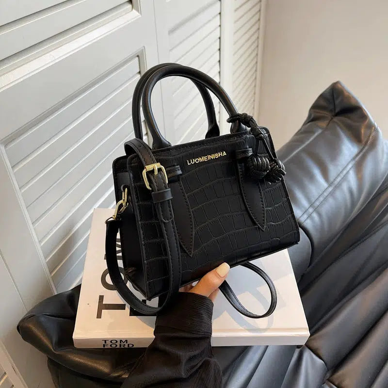 Knotted Tassel Textured Square Bag