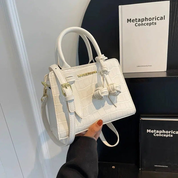 Knotted Tassel Textured Square Bag