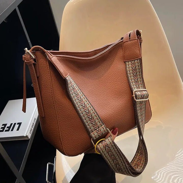 Large Bucket Shaped Leather Bag