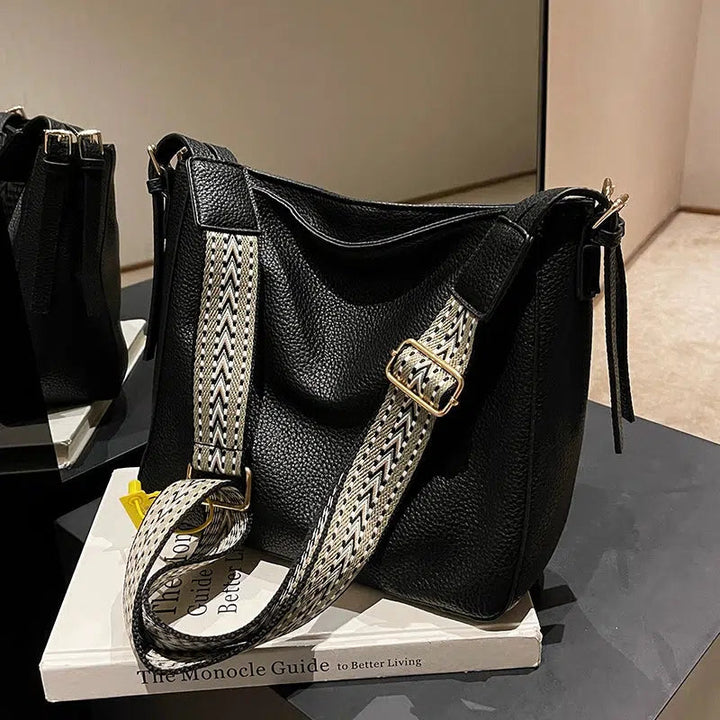 Large Bucket Shaped Leather Bag