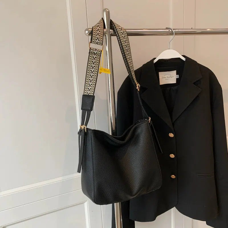 Large Bucket Shaped Leather Bag