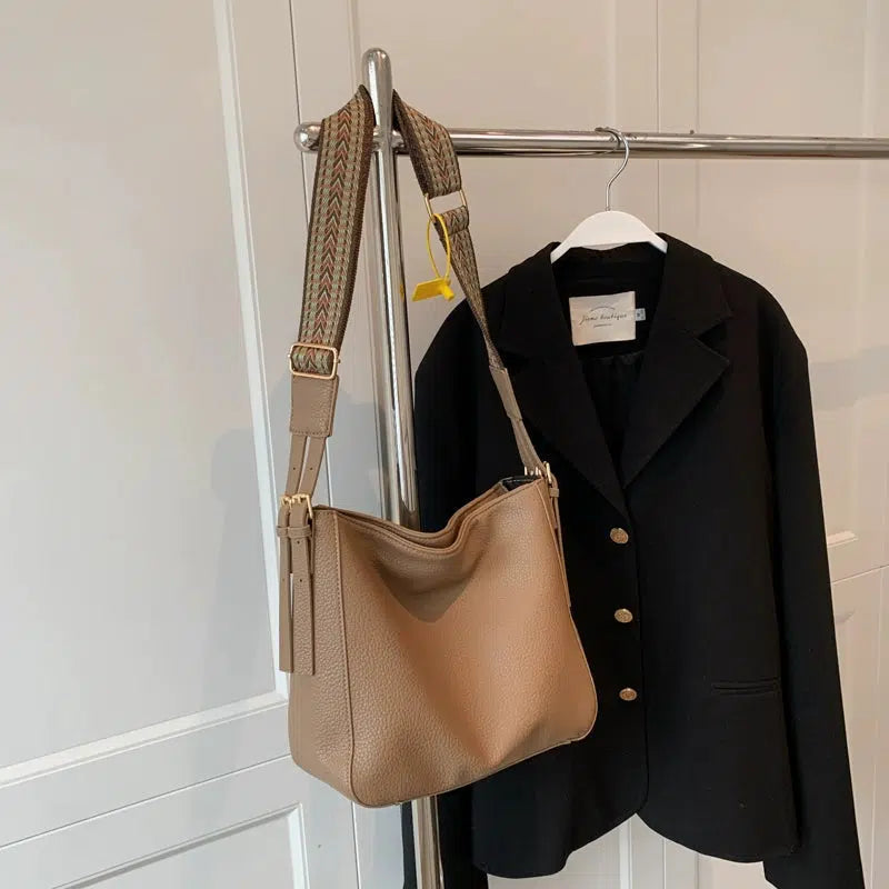 Large Bucket Shaped Leather Bag