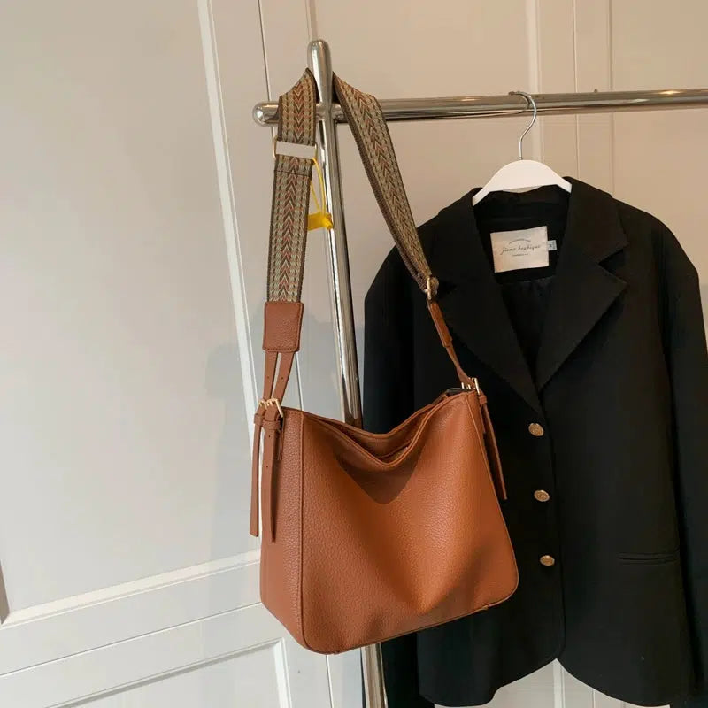 Large Bucket Shaped Leather Bag