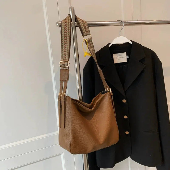 Large Bucket Shaped Leather Bag