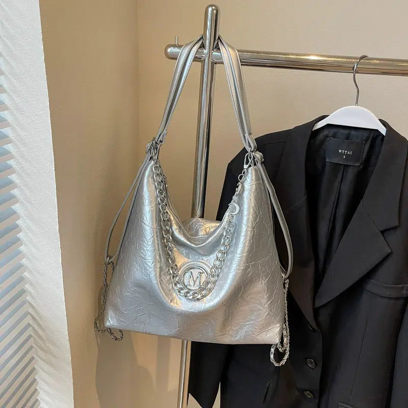 Leather Chain Strap Shoulder Bag