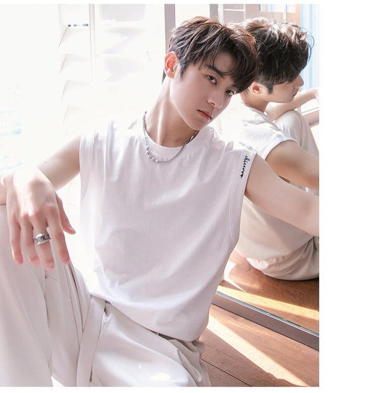 Letter Embroidered Vest T-Shirt