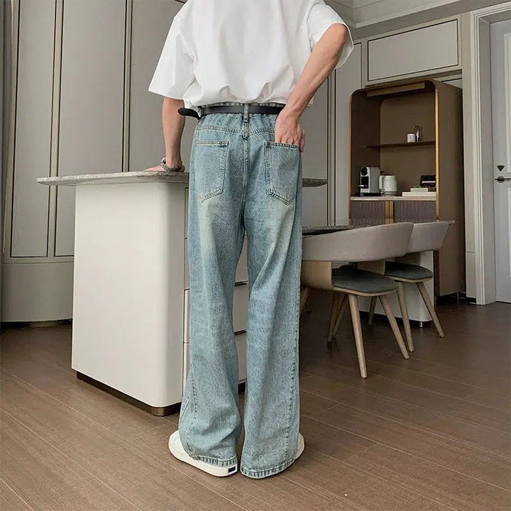 Light Blue Straight-leg Jeans