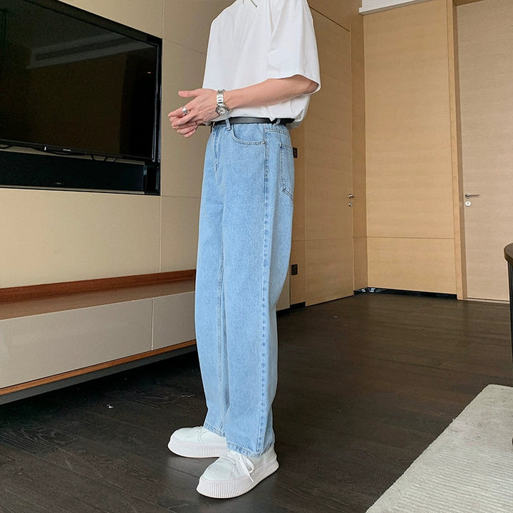 Light Blue Straight-leg Jeans