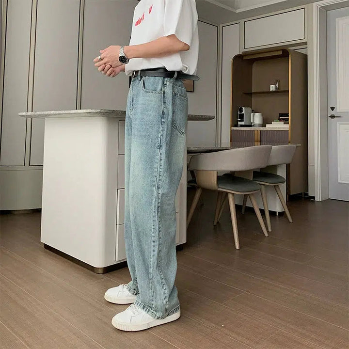 Light Blue Straight-leg Jeans