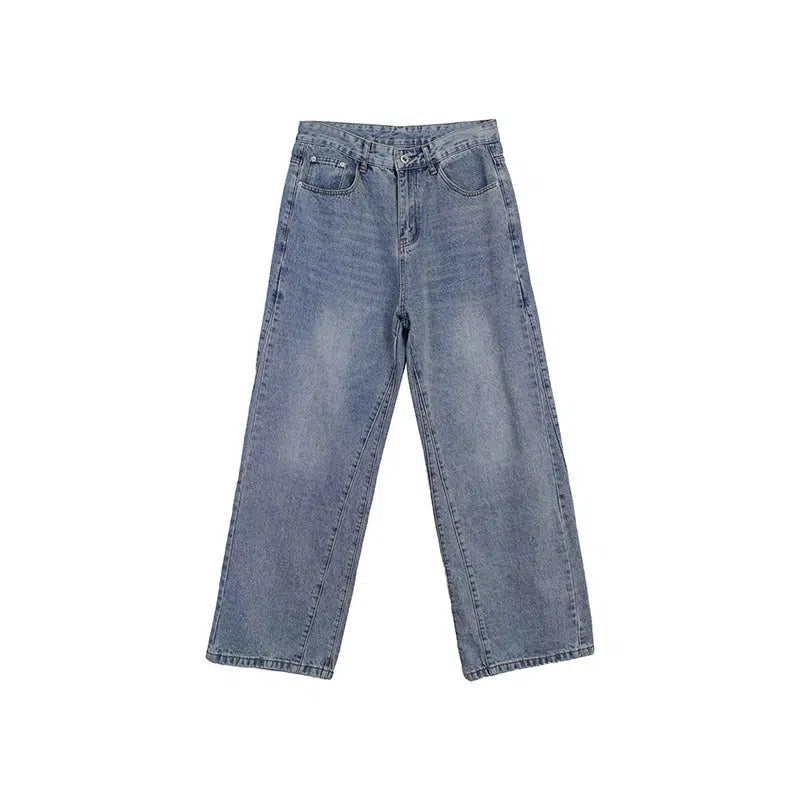 Light Blue Straight-leg Jeans