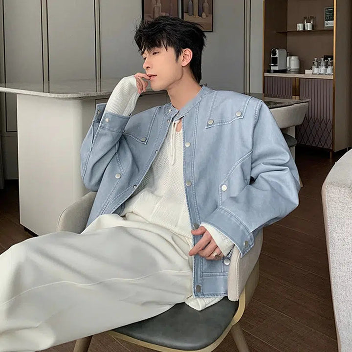 Lightweight Leather Bomber Jacket