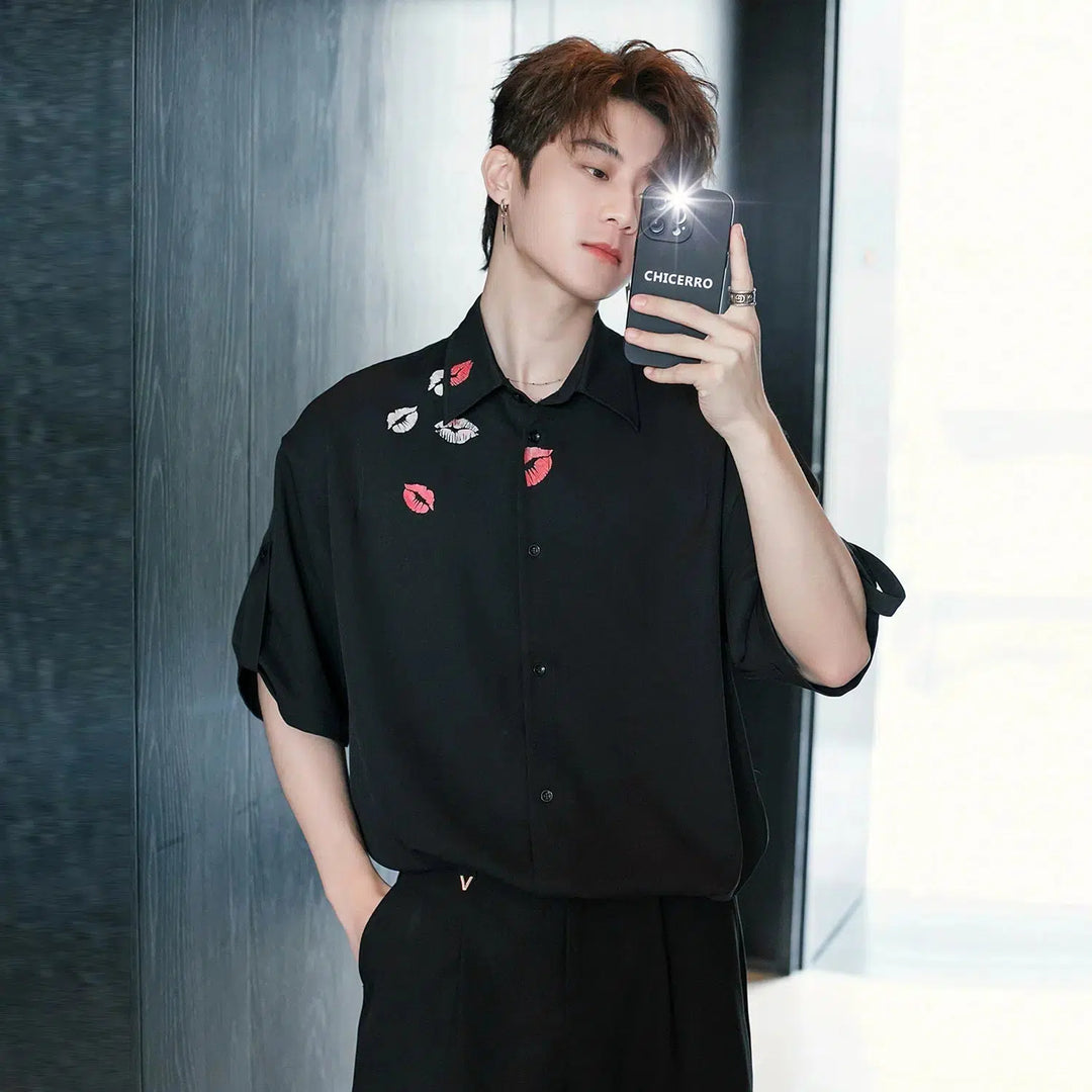 Lipstick Button-Down Shirt