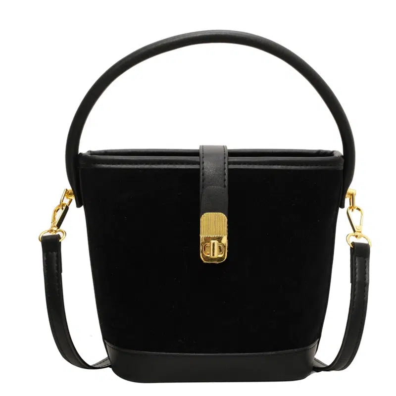 Lock Clip Adjustable Strap Bucket Bag