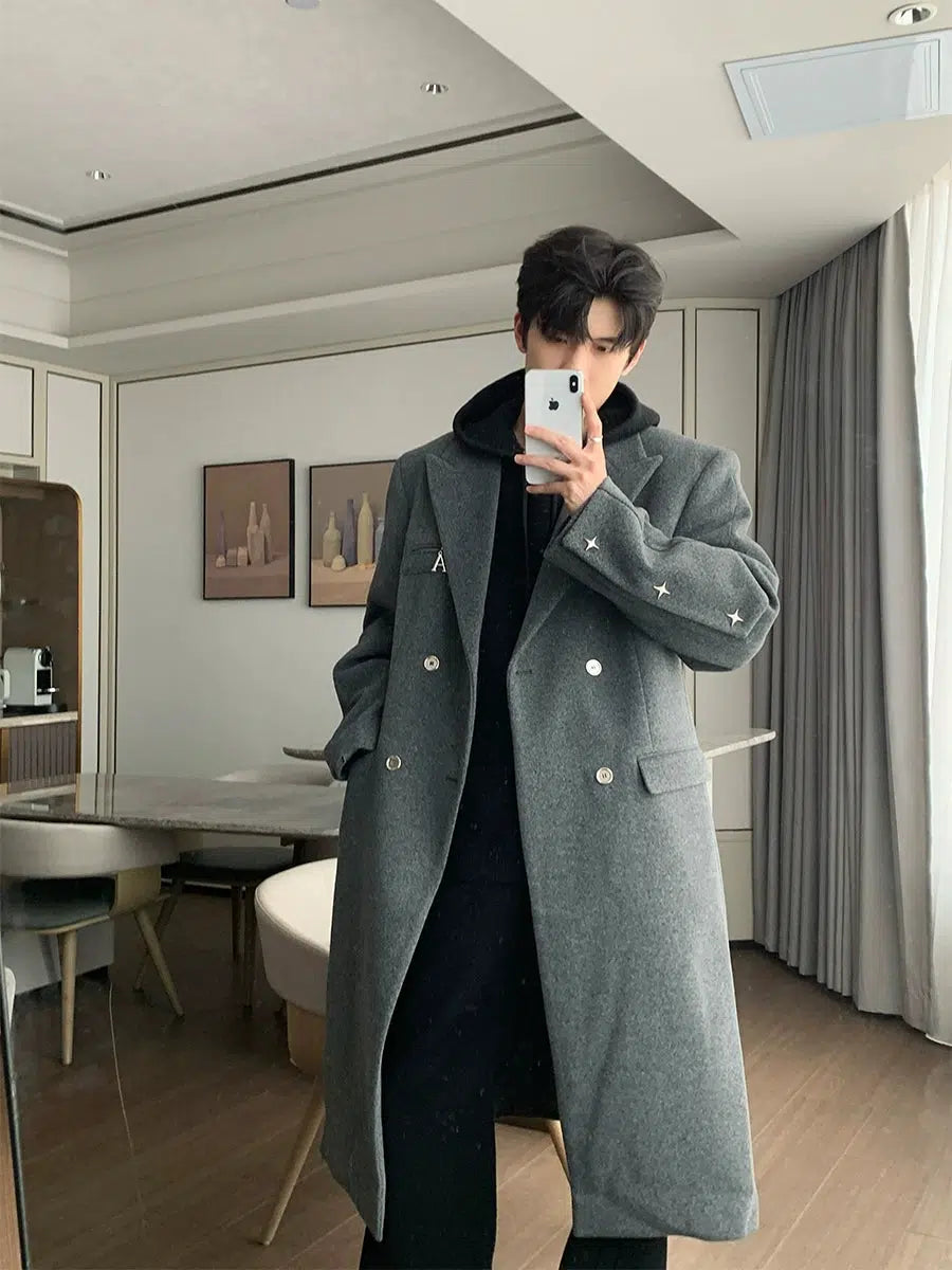 Long Double-breasted Wool Coat