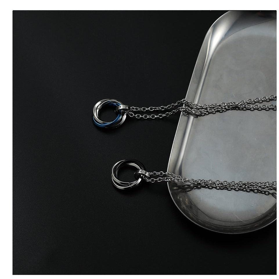 Long Metal Ring Pendant Necklace