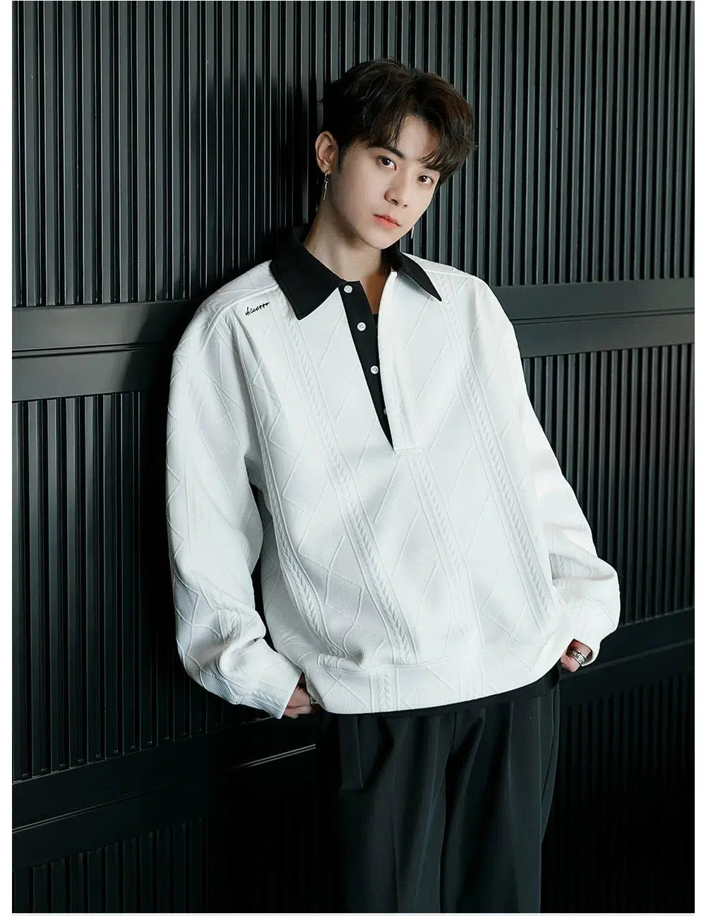 Loose Fit Lapel Pullover