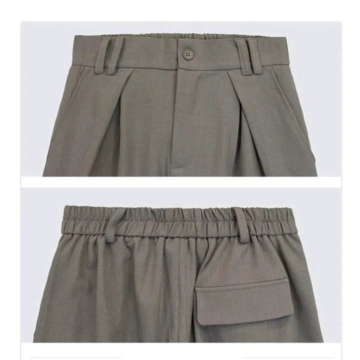Loose Fit Pleated Suit Pants