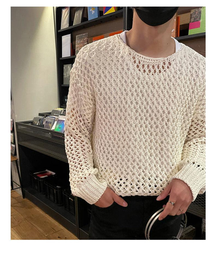 Loose-fit Mesh-knit T-shirt