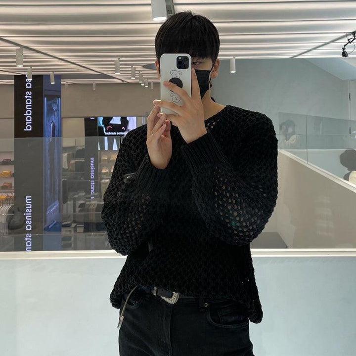 Loose-fit Mesh-knit T-shirt