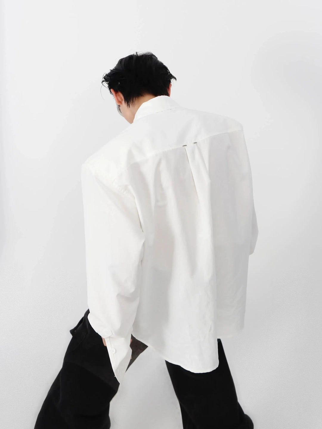 Metal Rivets Pleated Cardigan Shirt