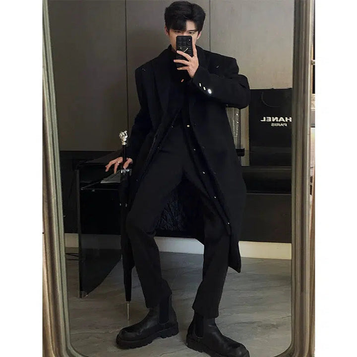 Mid-length Knee-length Woolen Coat