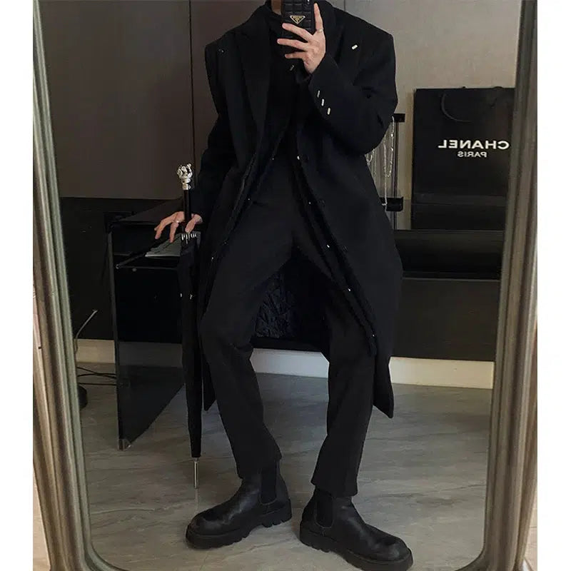 Mid-length Knee-length Woolen Coat