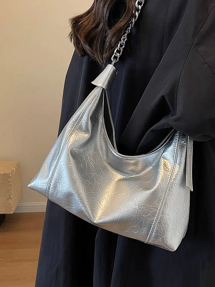Modern Metallic Chain Tote Bag