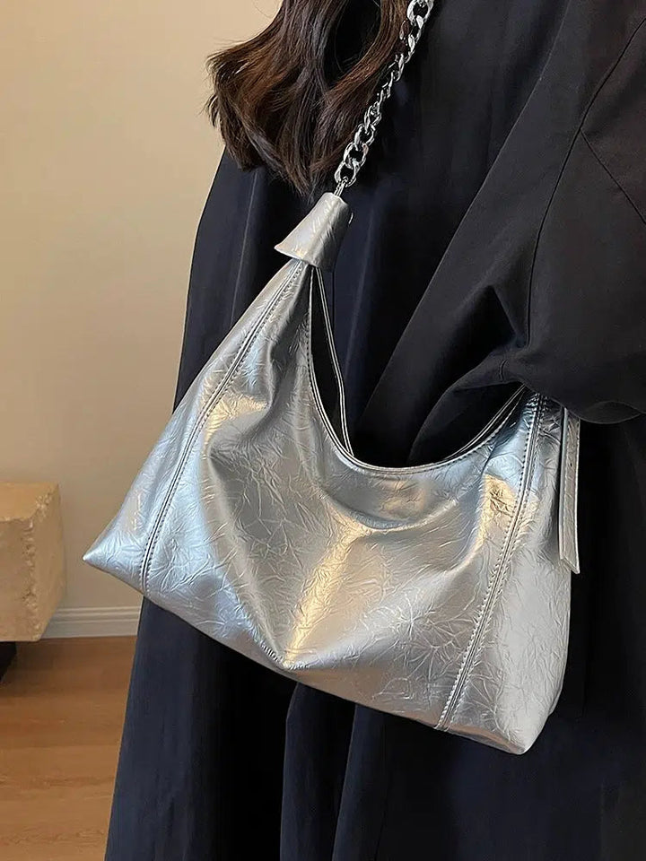 Modern Metallic Chain Tote Bag