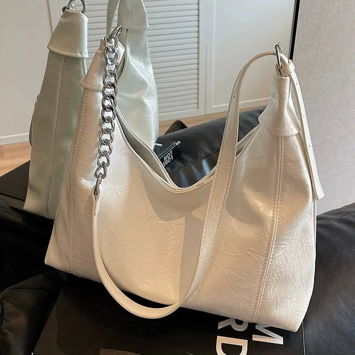 Modern Metallic Chain Tote Bag