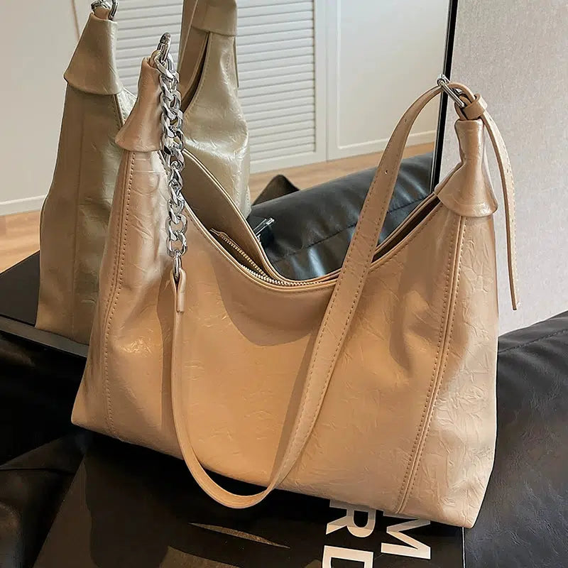 Modern Metallic Chain Tote Bag