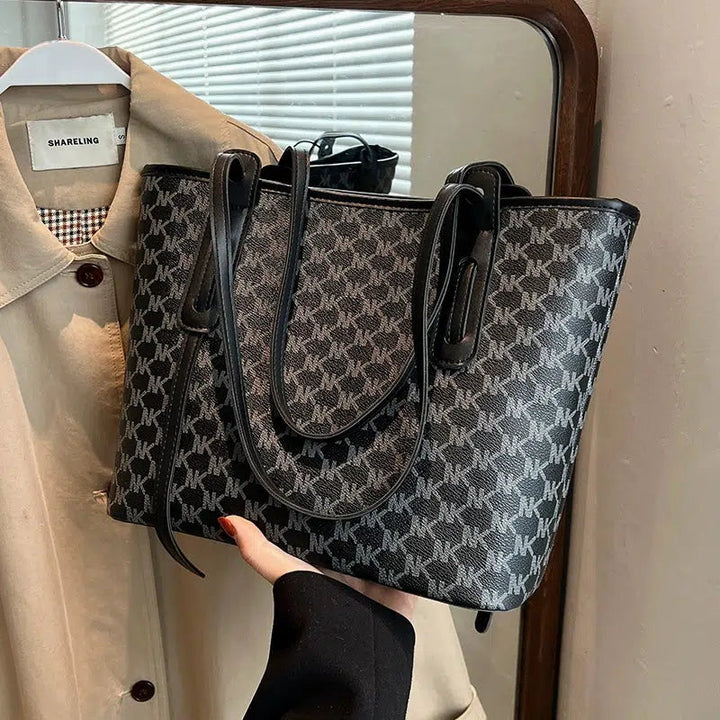 Monogrammed Leather Straps Tote Bag