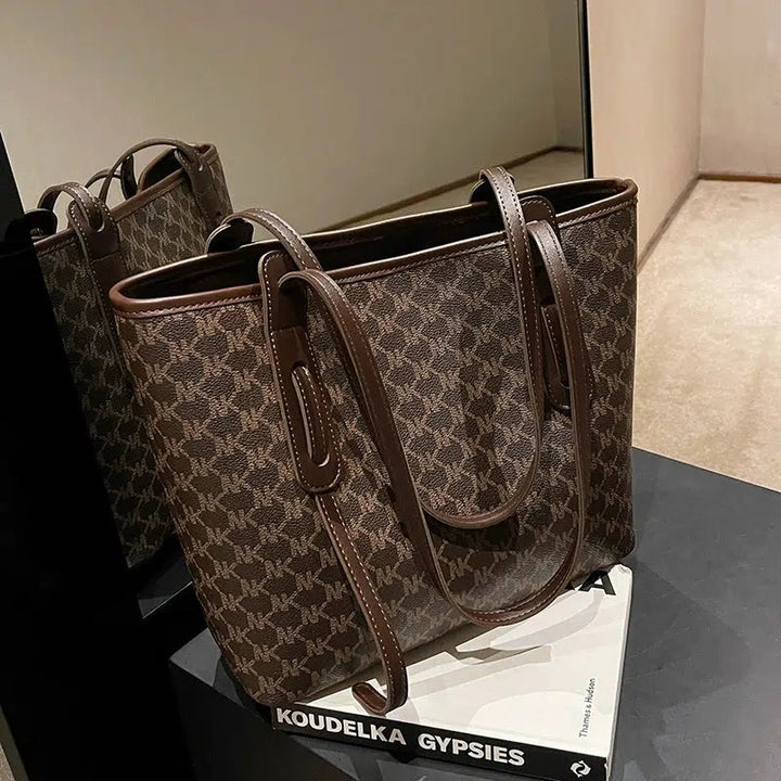 Monogrammed Leather Straps Tote Bag