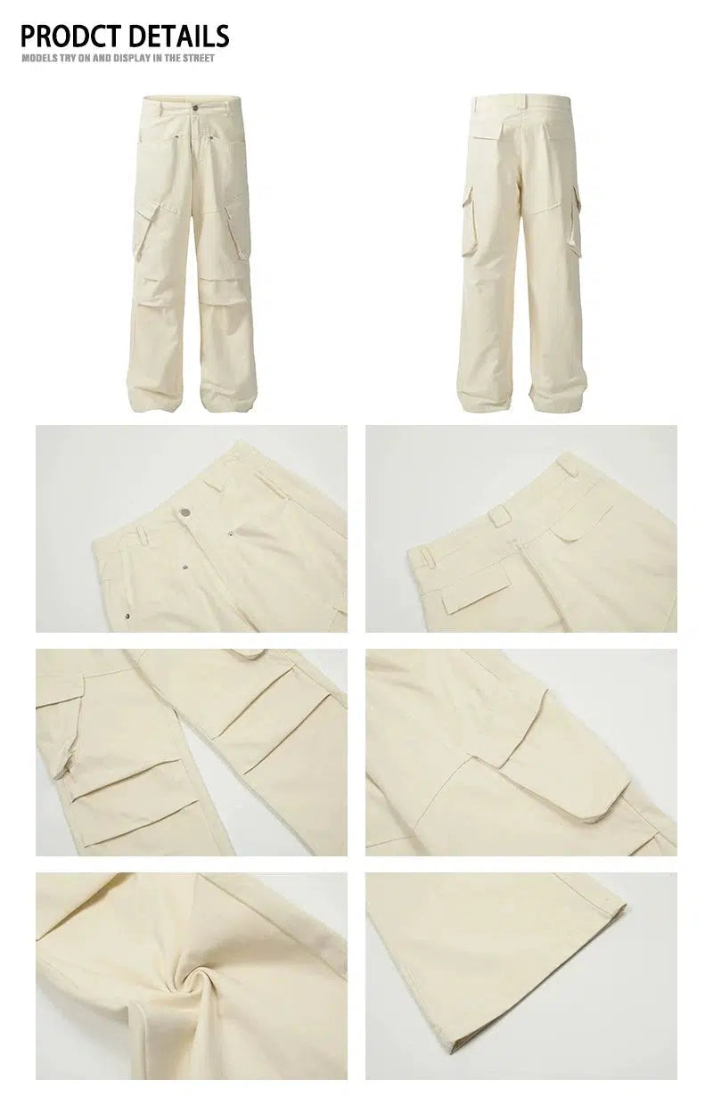 Multi-pocket Wide-leg Cargo Pants