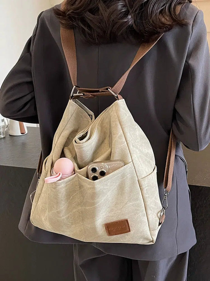 Multiple Pockets Canvas Backpack