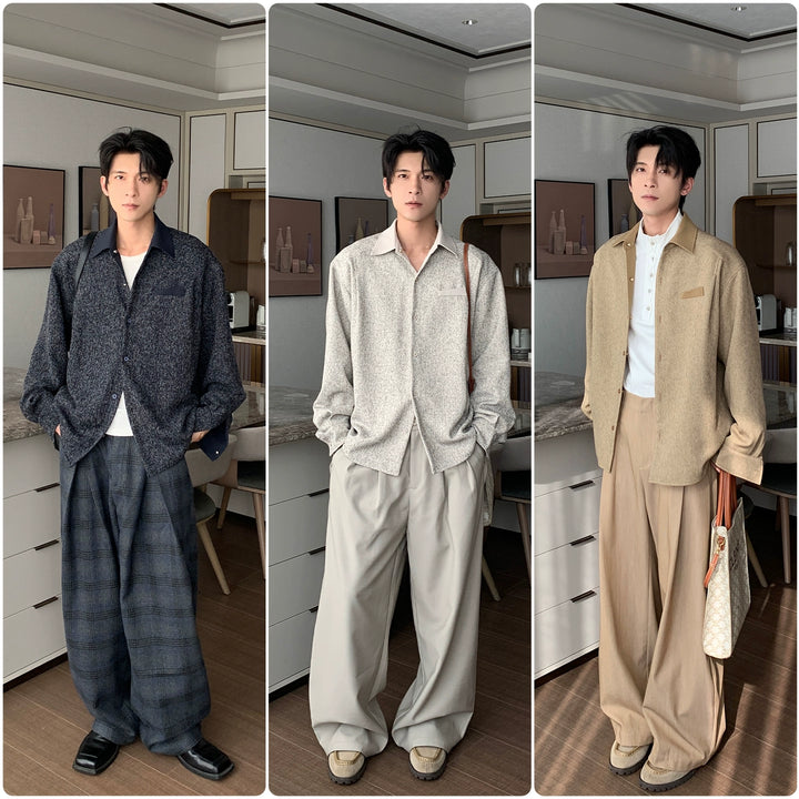 Double-Sided Long Sleeve Shirt Jacket