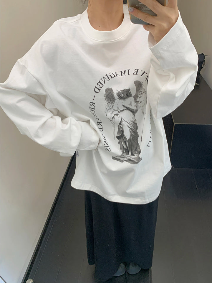 Loose Graphic Cotton Sweatshirt
